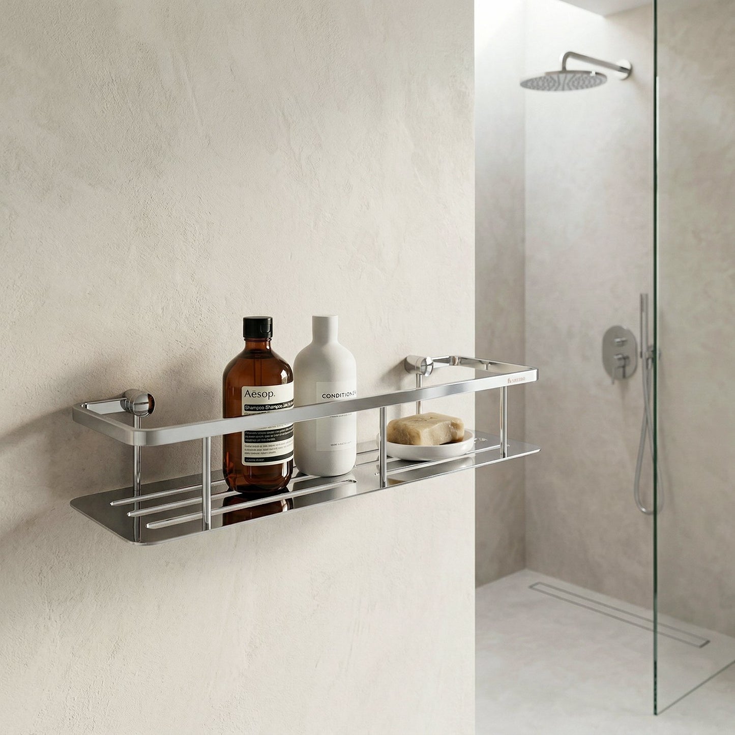 Design Draadkorf met Bodemplaat in glans chroom