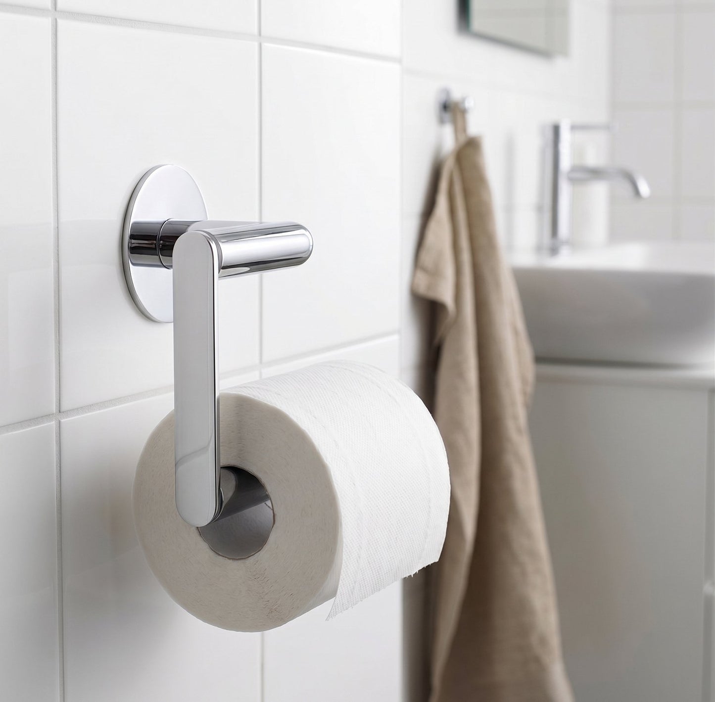 Toilet roll holder, Self-adhesive