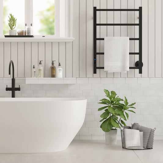 Handduksvärmare, kompakt. Med timer.