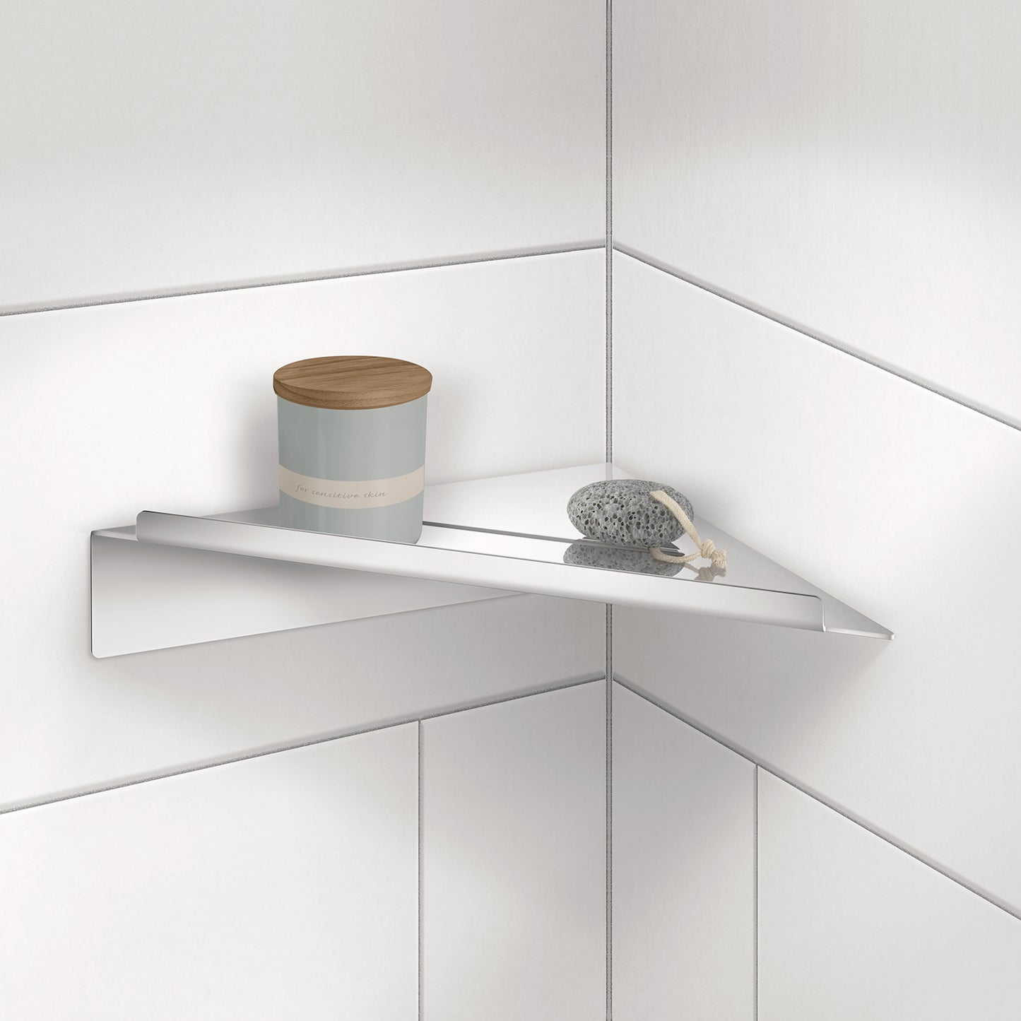 Corner Shower Shelf, self-adhesive