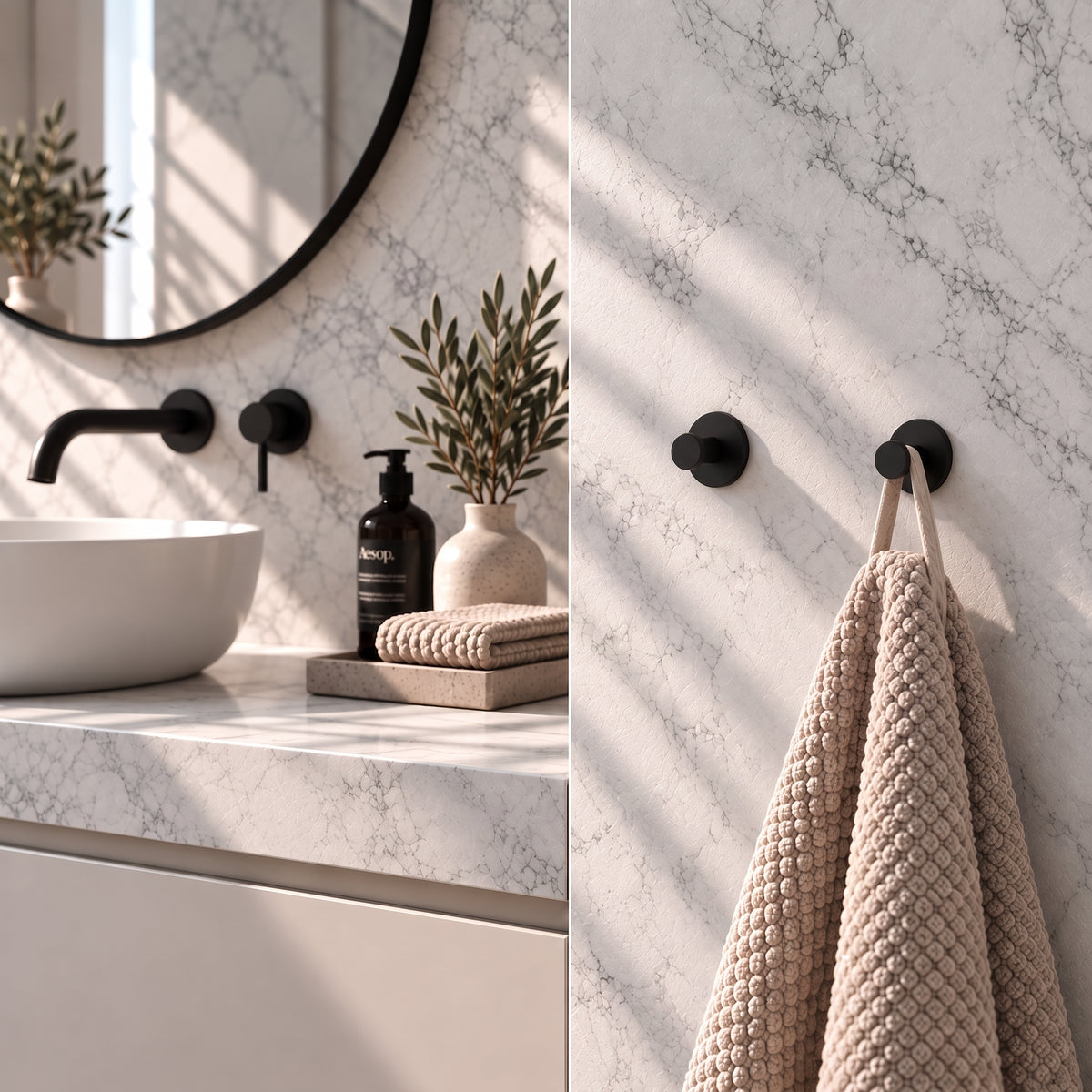 Towel Hook, pair, Self-adhesive