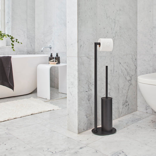 Toiletrolhouder met WC-borstelgarnituur, Vrijstaand