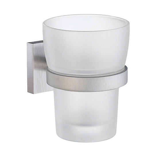 Hållare med tandborstglas, frostat glas