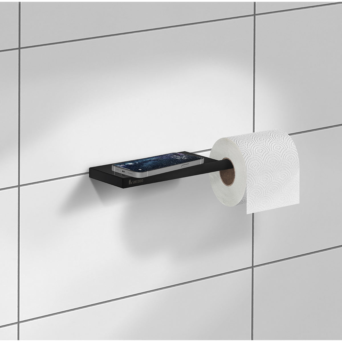 Toalettpapirholder med hylle
