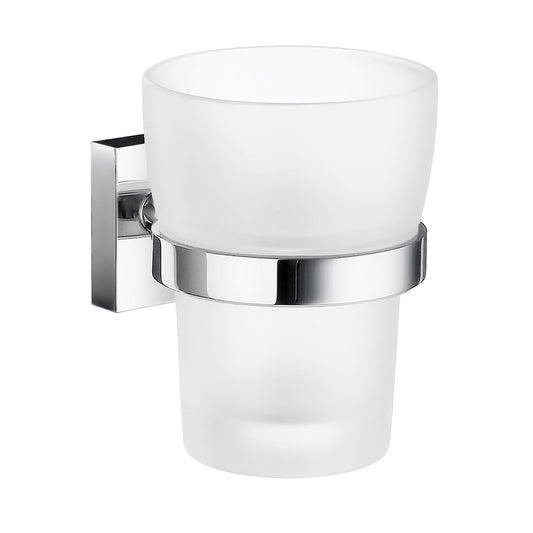 Hållare med tandborstglas, frostat glas