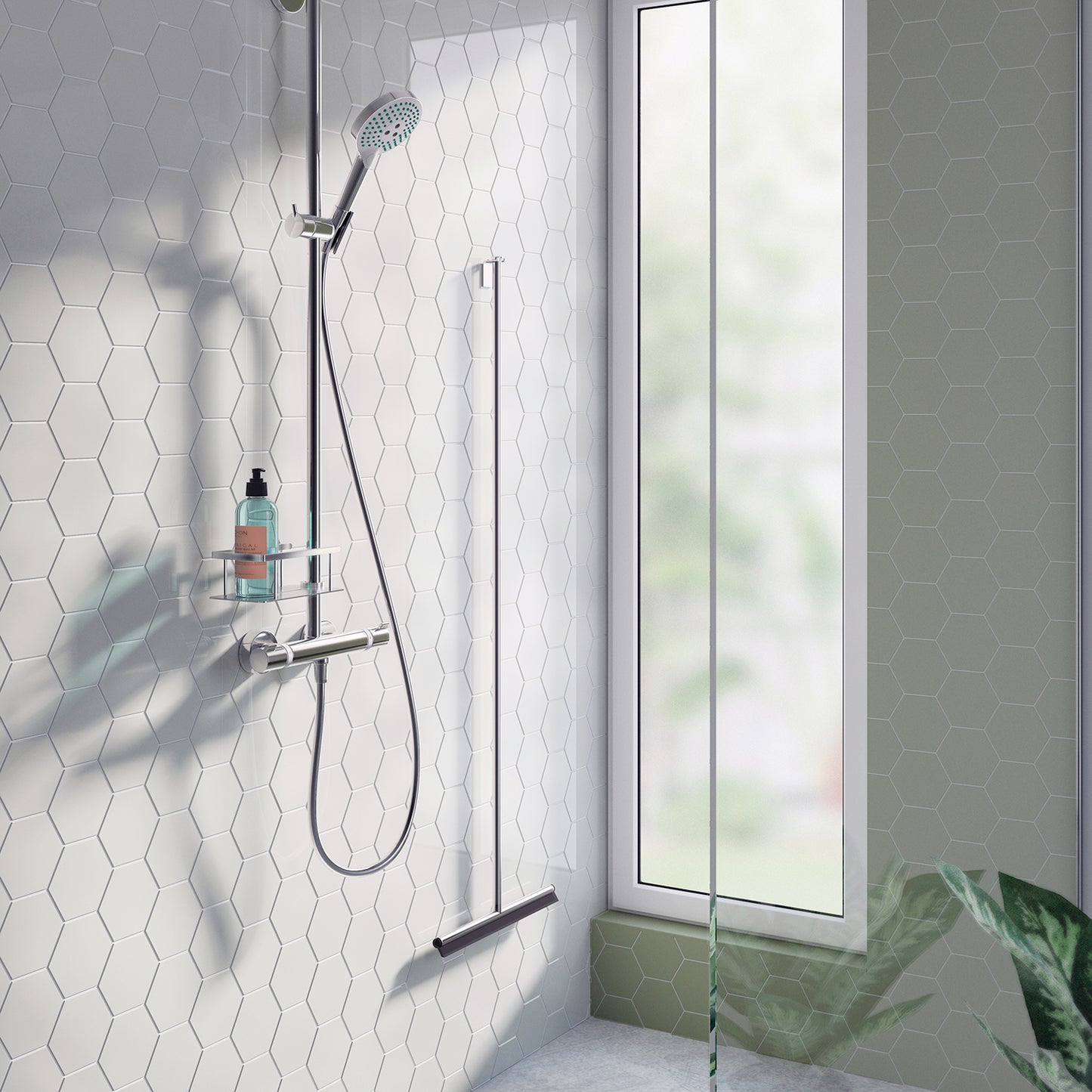 Floor Squeegee with self-adhesive Hook